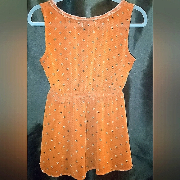 Sheer Orange Peasant Tank - Picture 3 of 3